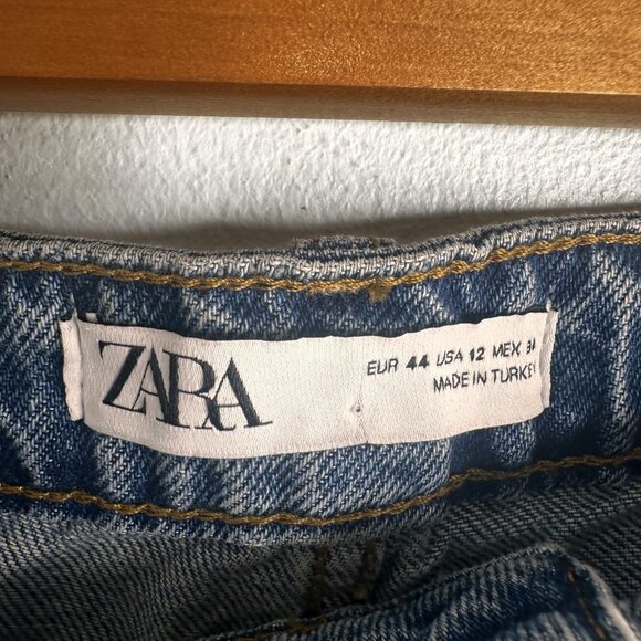 Zara Jeans Womens 12 Balloon Leg Pleated Baggy Mom Fit High Rise Denim Pants - Picture 5 of 12